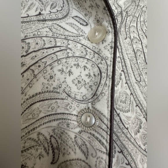 Pajama set 100% Cotton Cozy button up Paisley from size small charter club macys - Picture 3 of 6